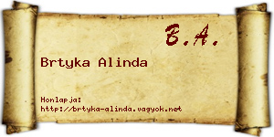 Brtyka Alinda névjegykártya